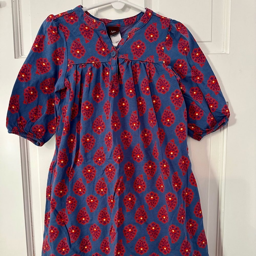 Tea Collection Kids Set in Blue with Red Patterns
